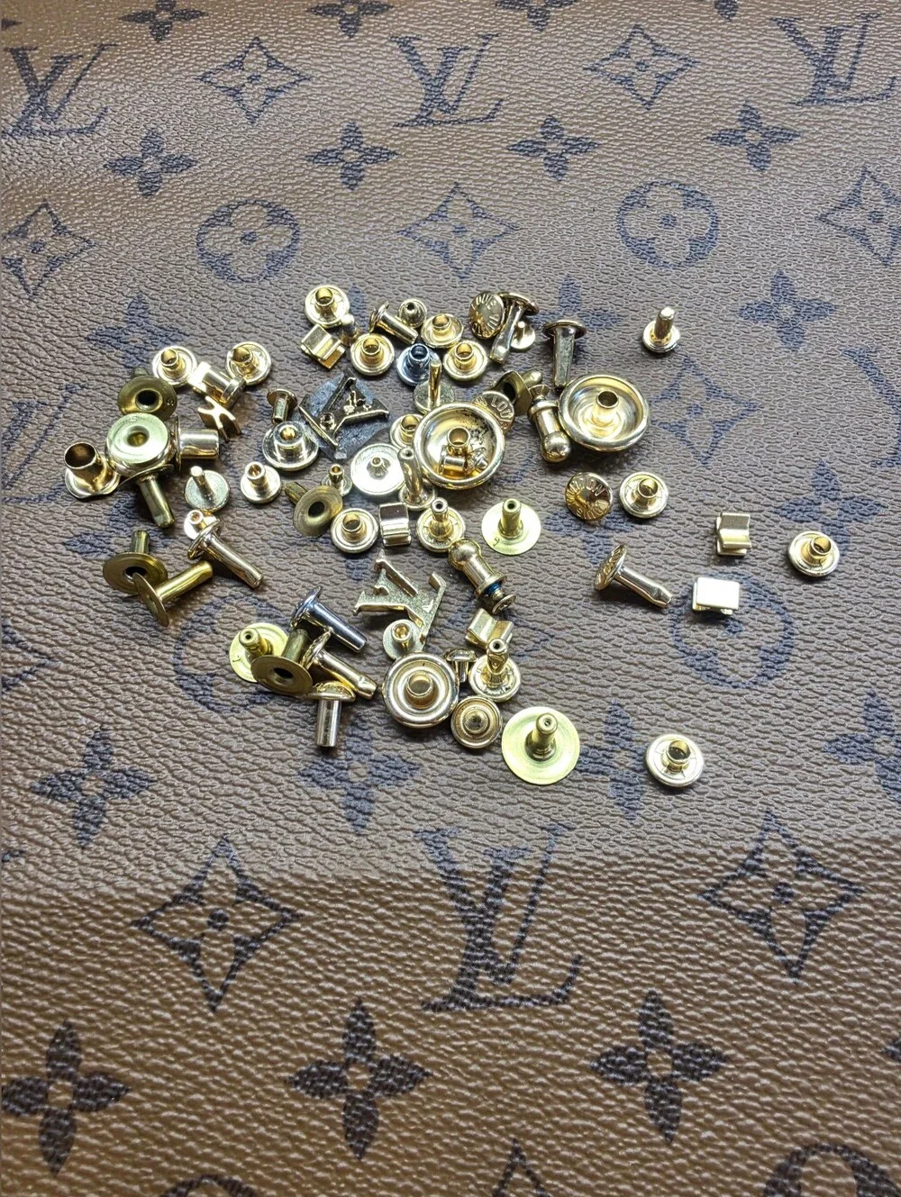 Louis Vuitton Gold Metal Stud and rivets Hardware Assortment